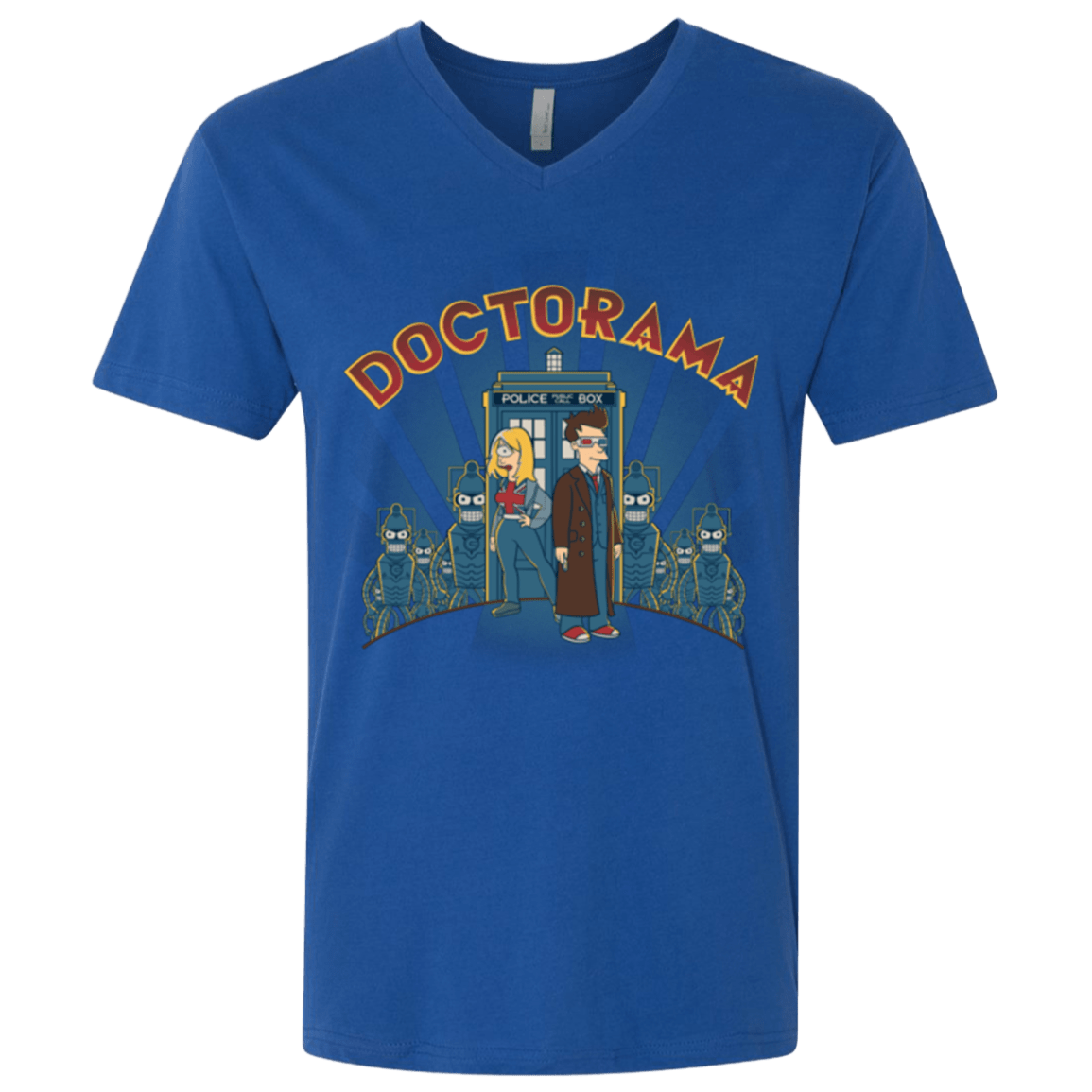 T-Shirts Royal / X-Small DOCTORAMA (2) Men's Premium V-Neck