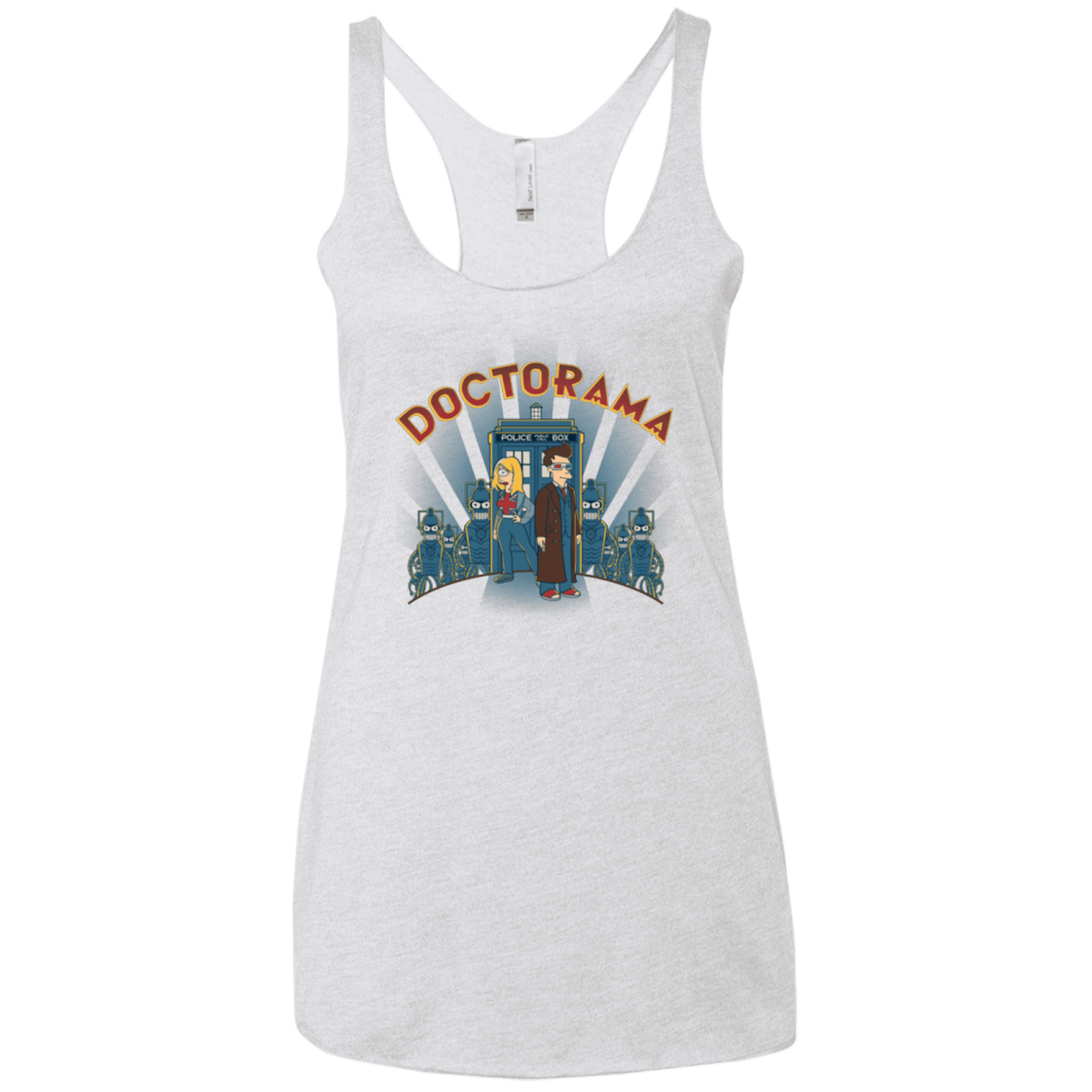 T-Shirts Heather White / X-Small DOCTORAMA (2) Women's Triblend Racerback Tank