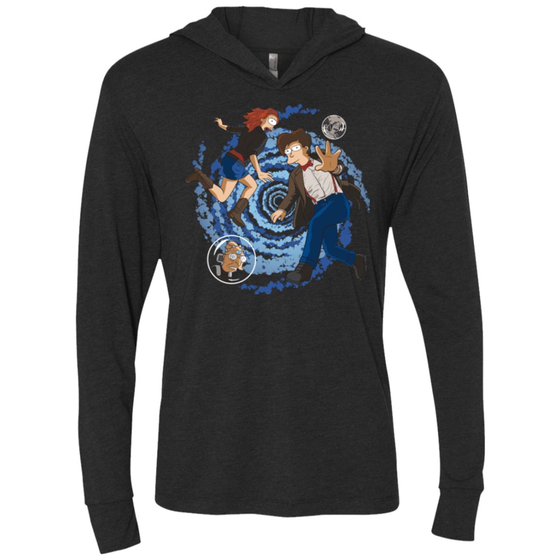 T-Shirts Vintage Black / X-Small Doctorama Returns Triblend Long Sleeve Hoodie Tee