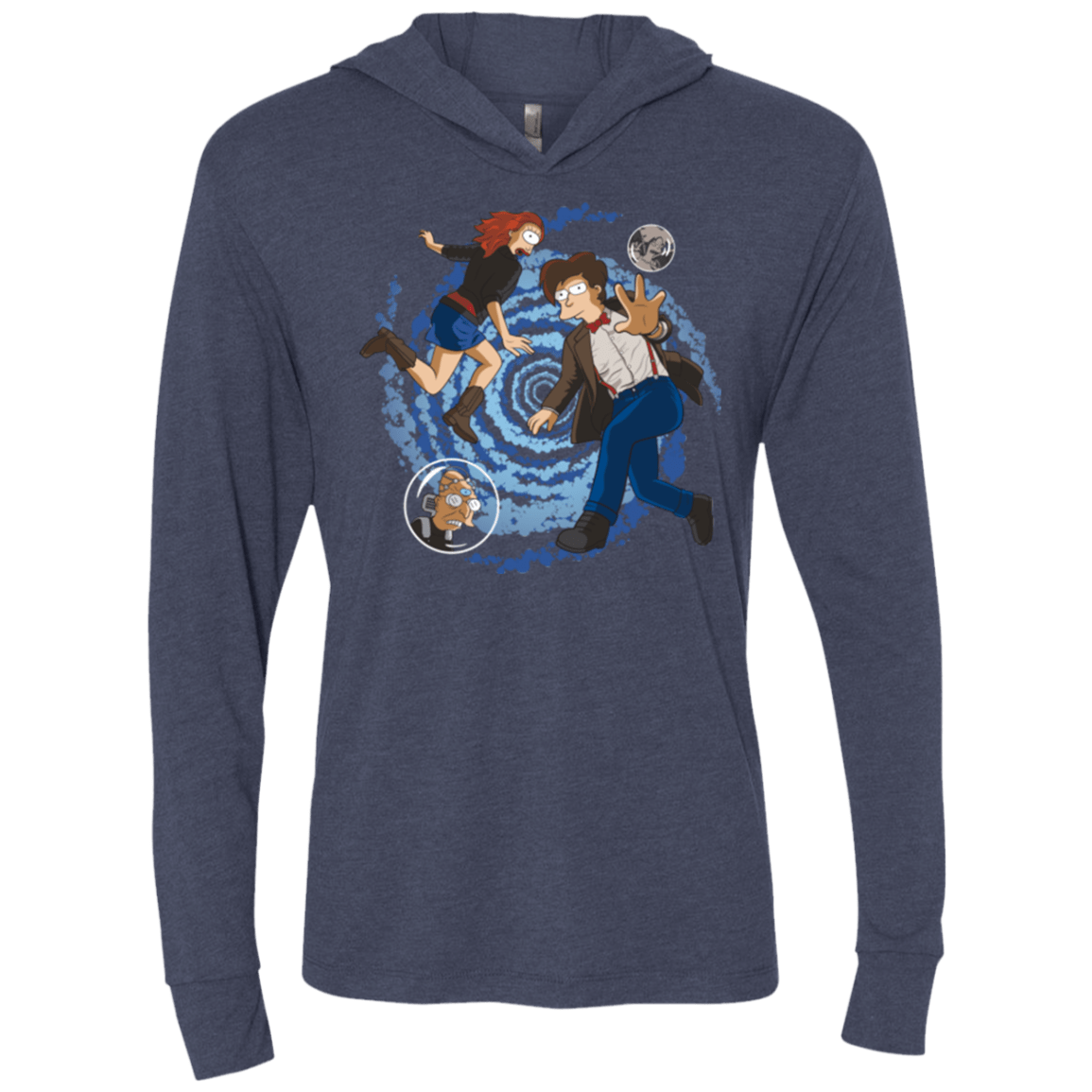 T-Shirts Vintage Navy / X-Small Doctorama Returns Triblend Long Sleeve Hoodie Tee