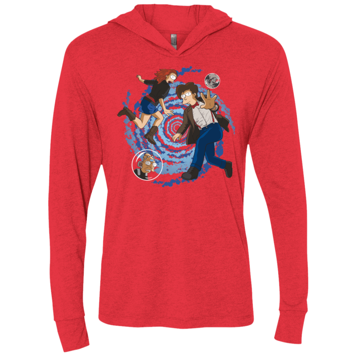 T-Shirts Vintage Red / X-Small Doctorama Returns Triblend Long Sleeve Hoodie Tee