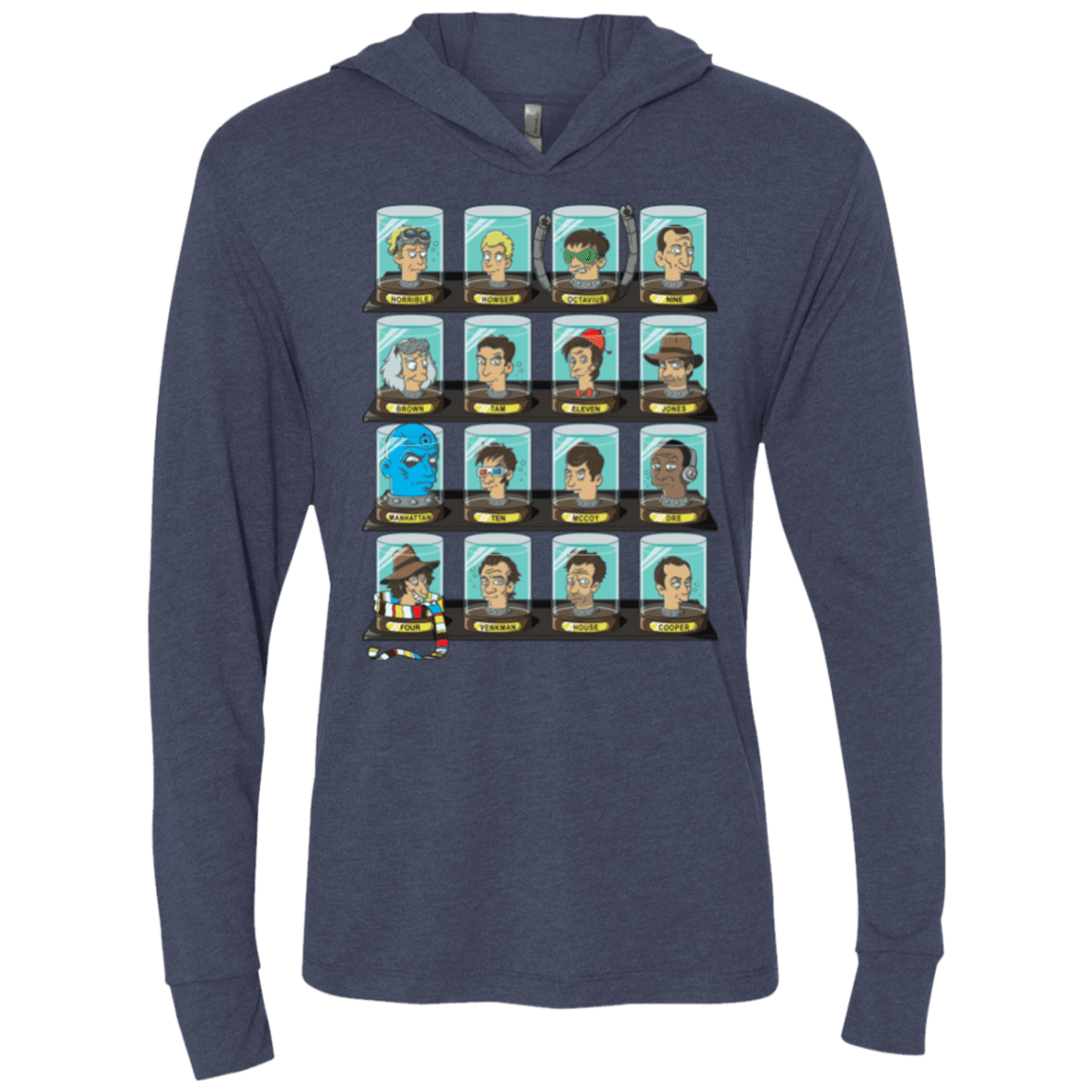 T-Shirts Vintage Navy / X-Small Doctorama Triblend Long Sleeve Hoodie Tee