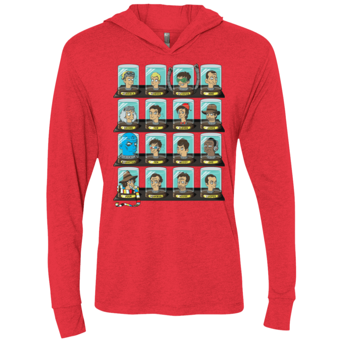 T-Shirts Vintage Red / X-Small Doctorama Triblend Long Sleeve Hoodie Tee