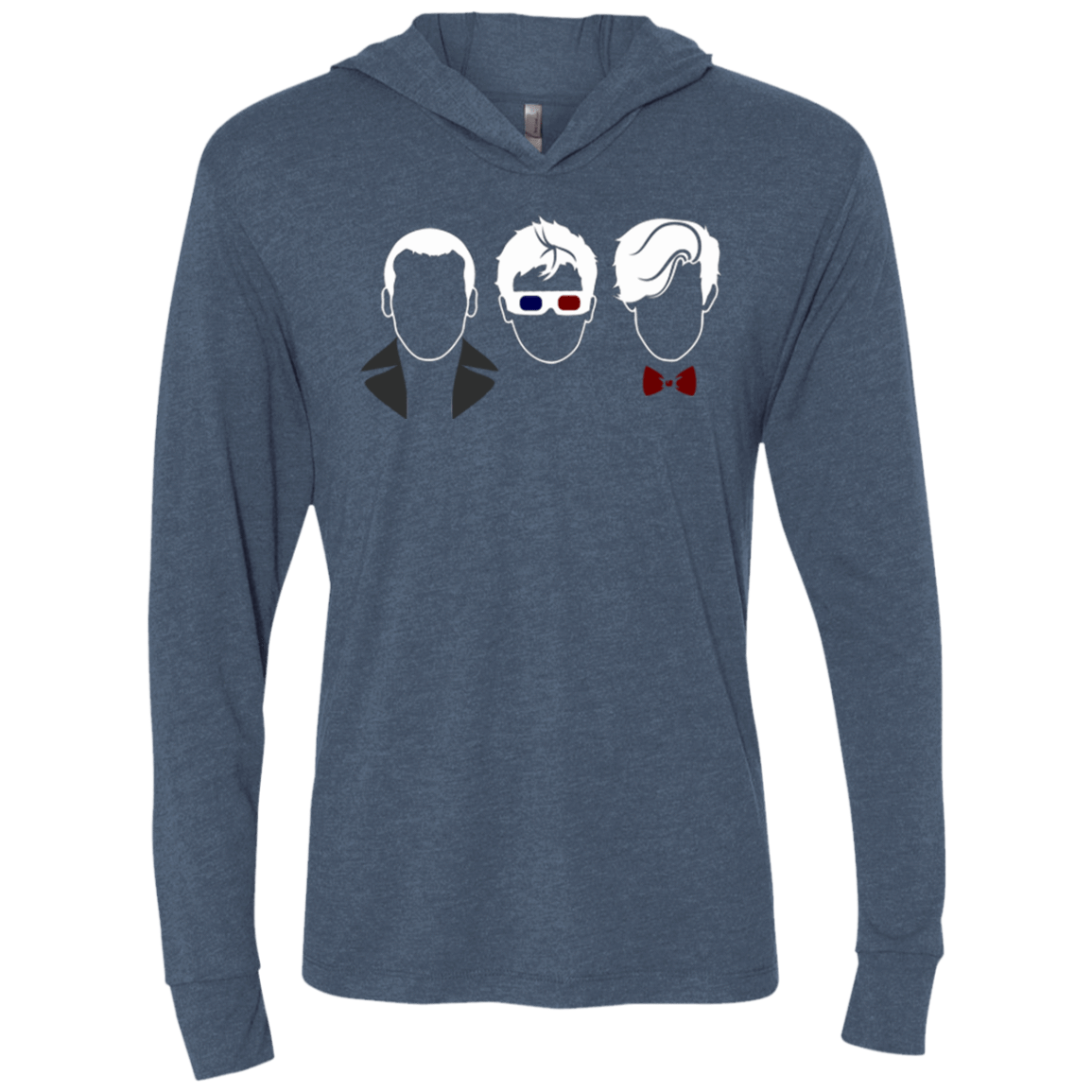 T-Shirts Indigo / X-Small Doctors3 Triblend Long Sleeve Hoodie Tee