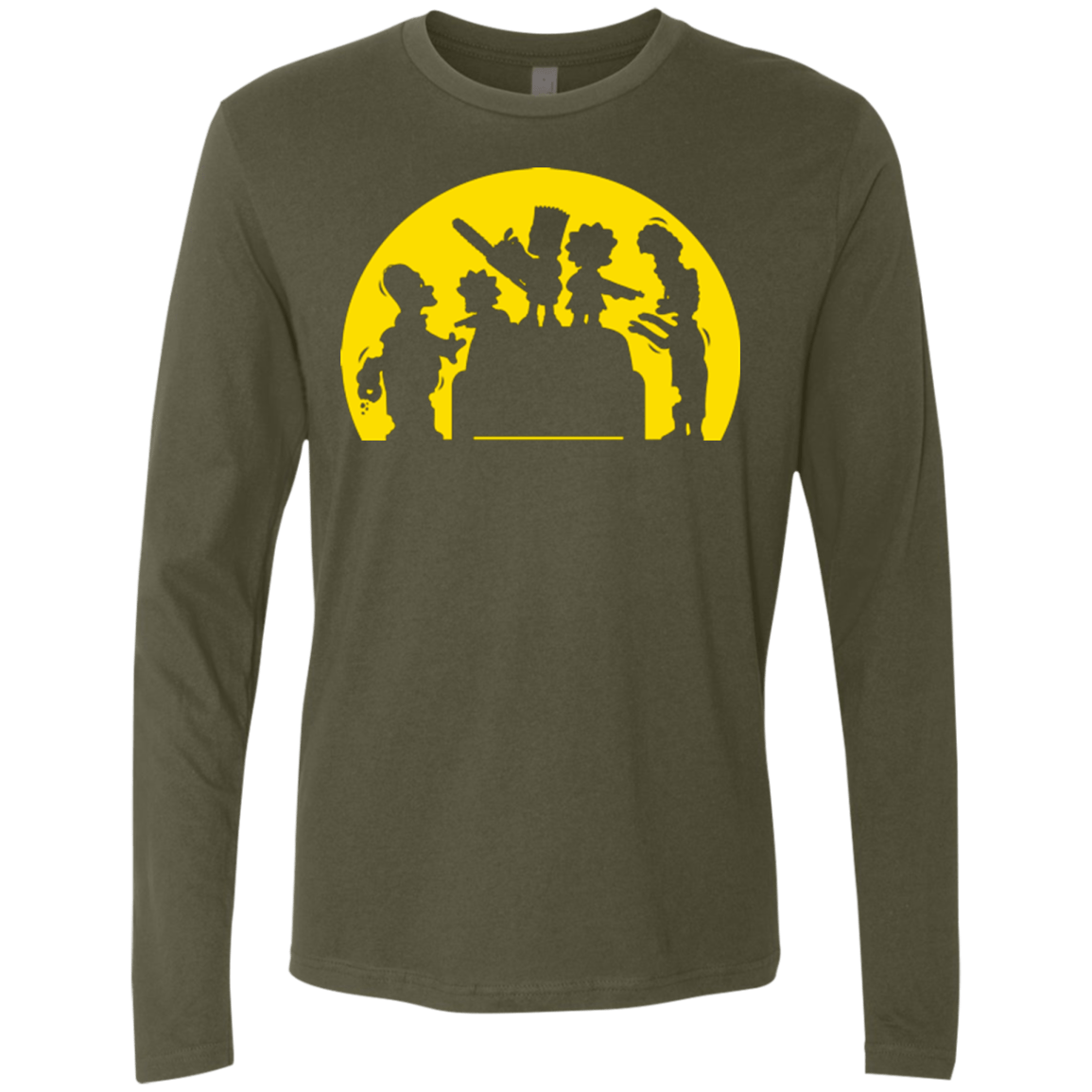 T-Shirts Military Green / S Doh Zombies Men's Premium Long Sleeve