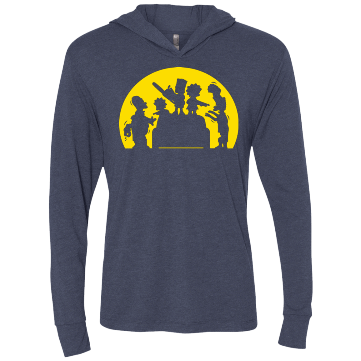 T-Shirts Vintage Navy / X-Small Doh Zombies Triblend Long Sleeve Hoodie Tee