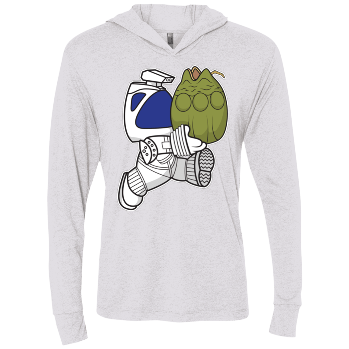 T-Shirts Heather White / X-Small Dont Drop The Egg Triblend Long Sleeve Hoodie Tee