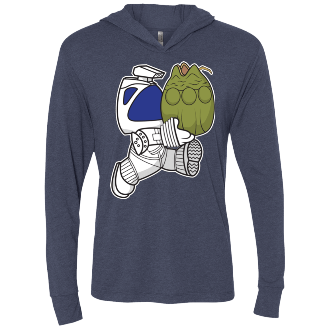 T-Shirts Vintage Navy / X-Small Dont Drop The Egg Triblend Long Sleeve Hoodie Tee