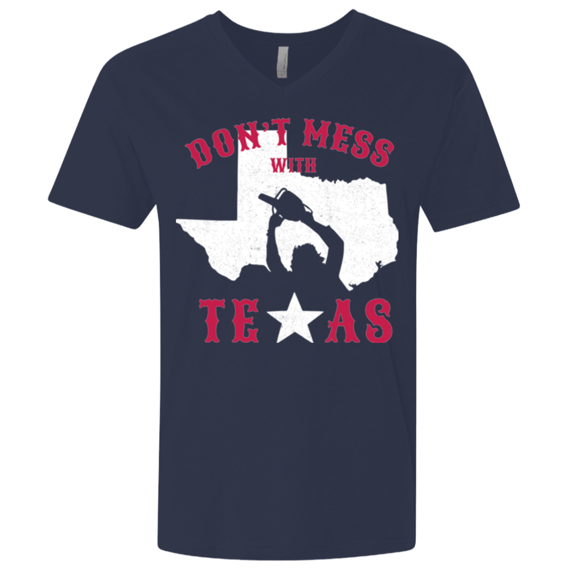 T-Shirts Midnight Navy / X-Small Dont Mess With Texas Men's Premium V-Neck