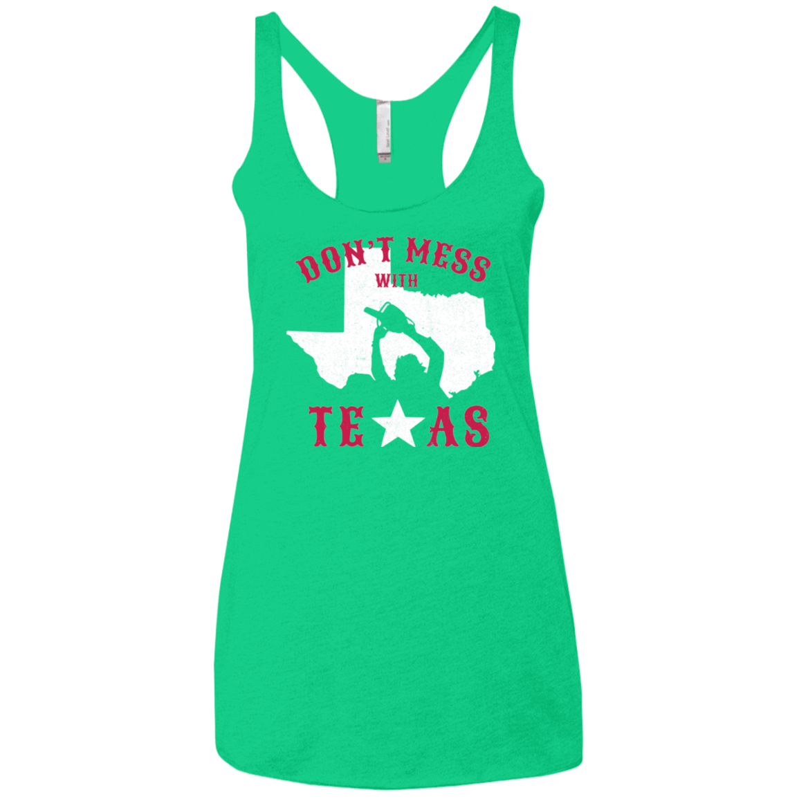 T-Shirts Envy / X-Small Dont Mess With Texas Women's Triblend Racerback Tank