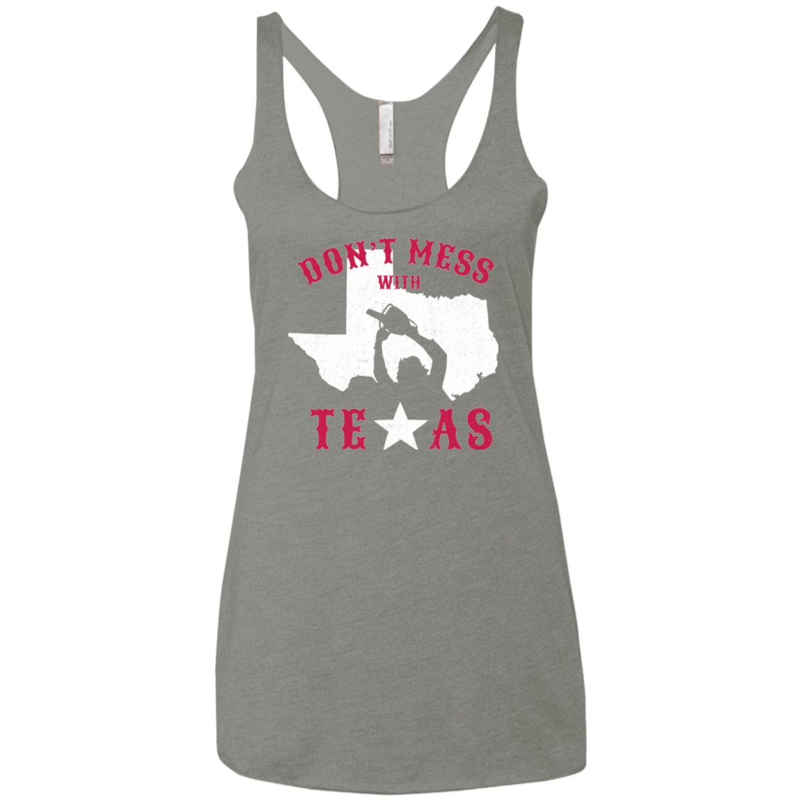 T-Shirts Venetian Grey / X-Small Dont Mess With Texas Women's Triblend Racerback Tank