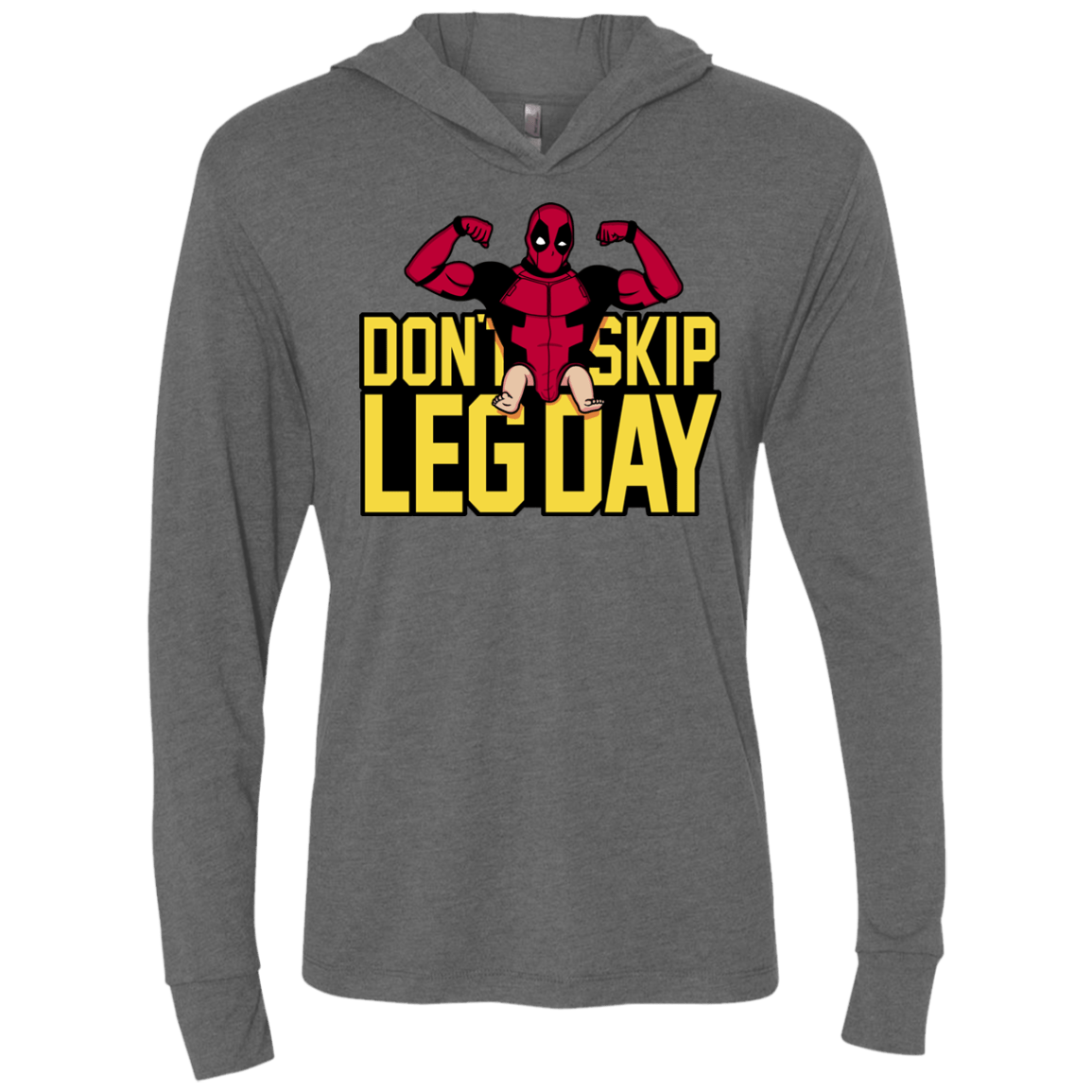 T-Shirts Premium Heather / X-Small Dont Skip Leg Day Triblend Long Sleeve Hoodie Tee