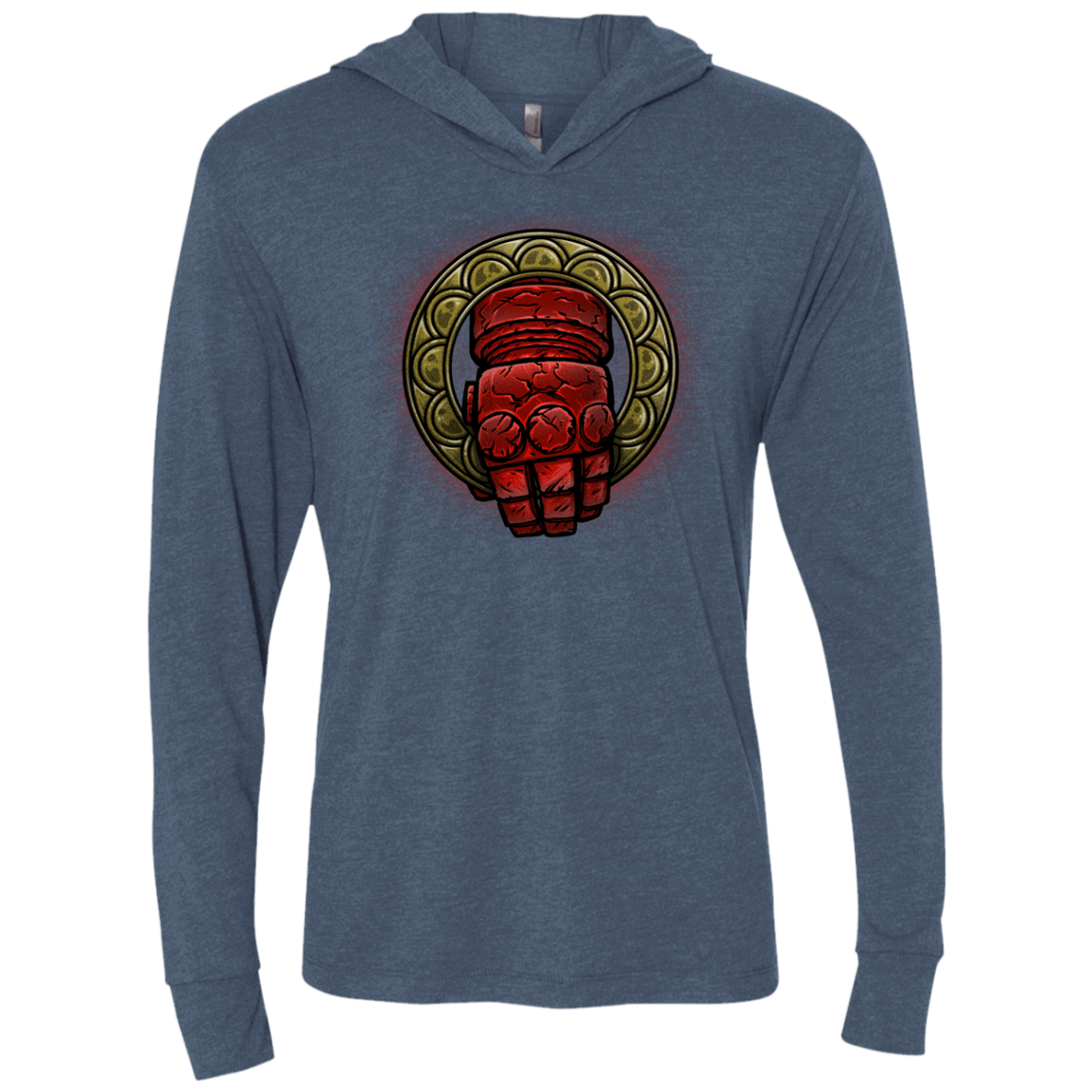 T-Shirts Indigo / X-Small Doom Hand of the King Triblend Long Sleeve Hoodie Tee