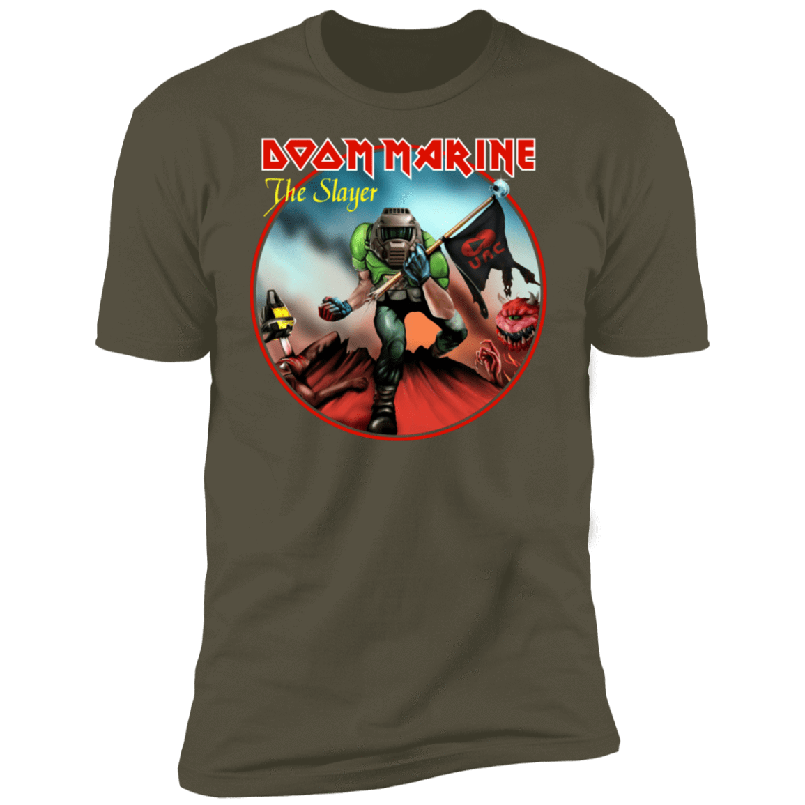 T-Shirts Military Green / S Doom Marine Men's Premium T-Shirt