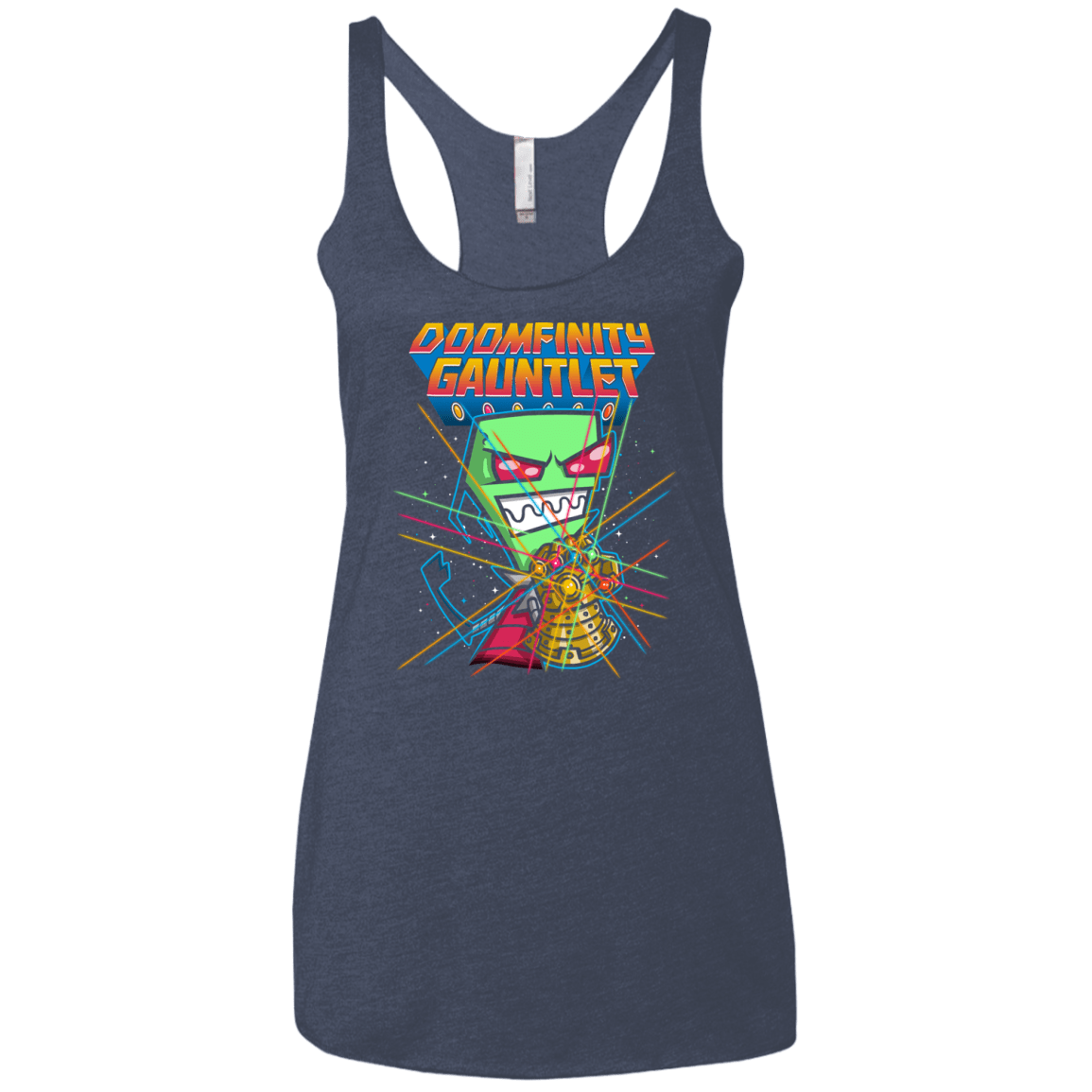 T-Shirts Vintage Navy / X-Small DOOMFINITY Women's Triblend Racerback Tank