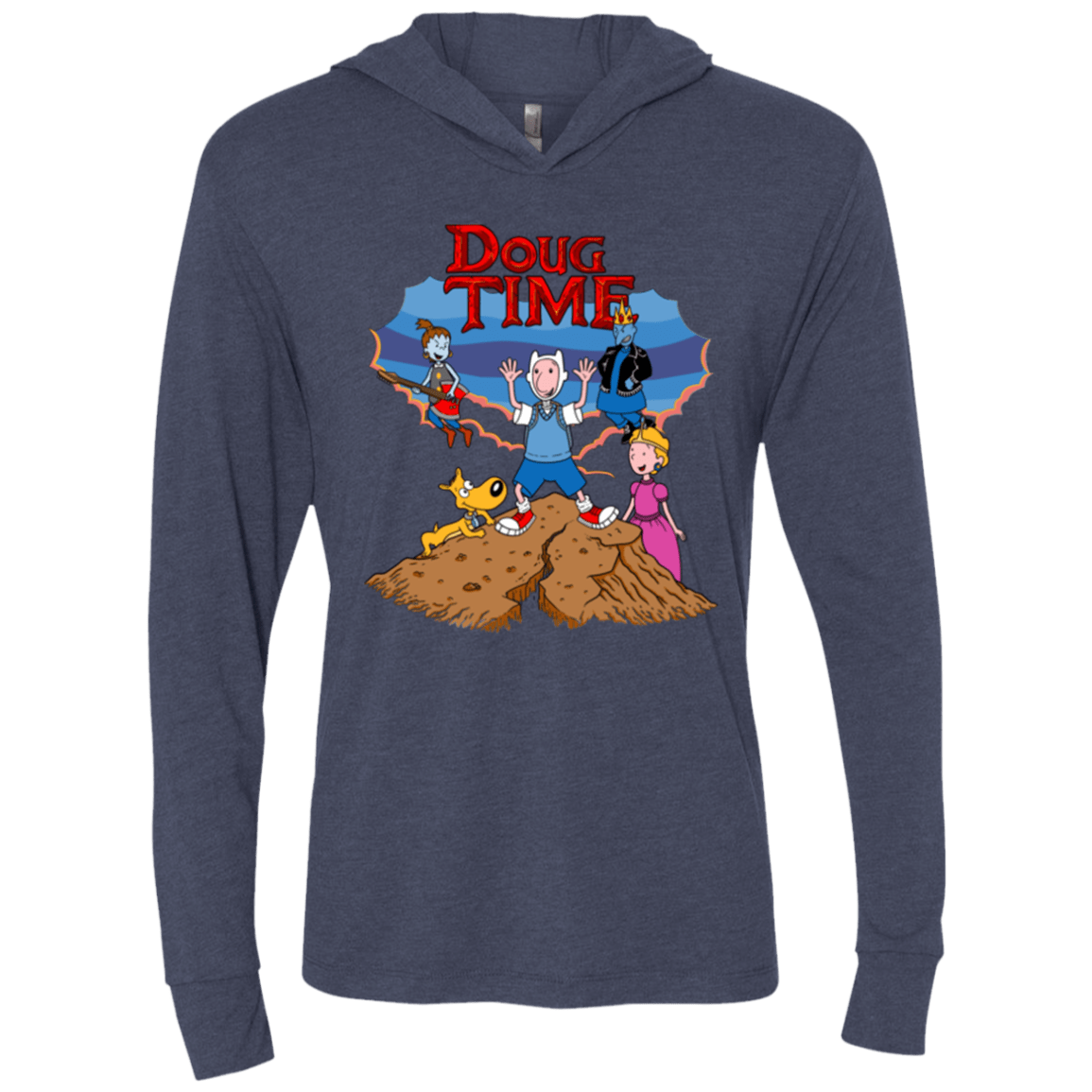 T-Shirts Vintage Navy / X-Small Doug Time Triblend Long Sleeve Hoodie Tee