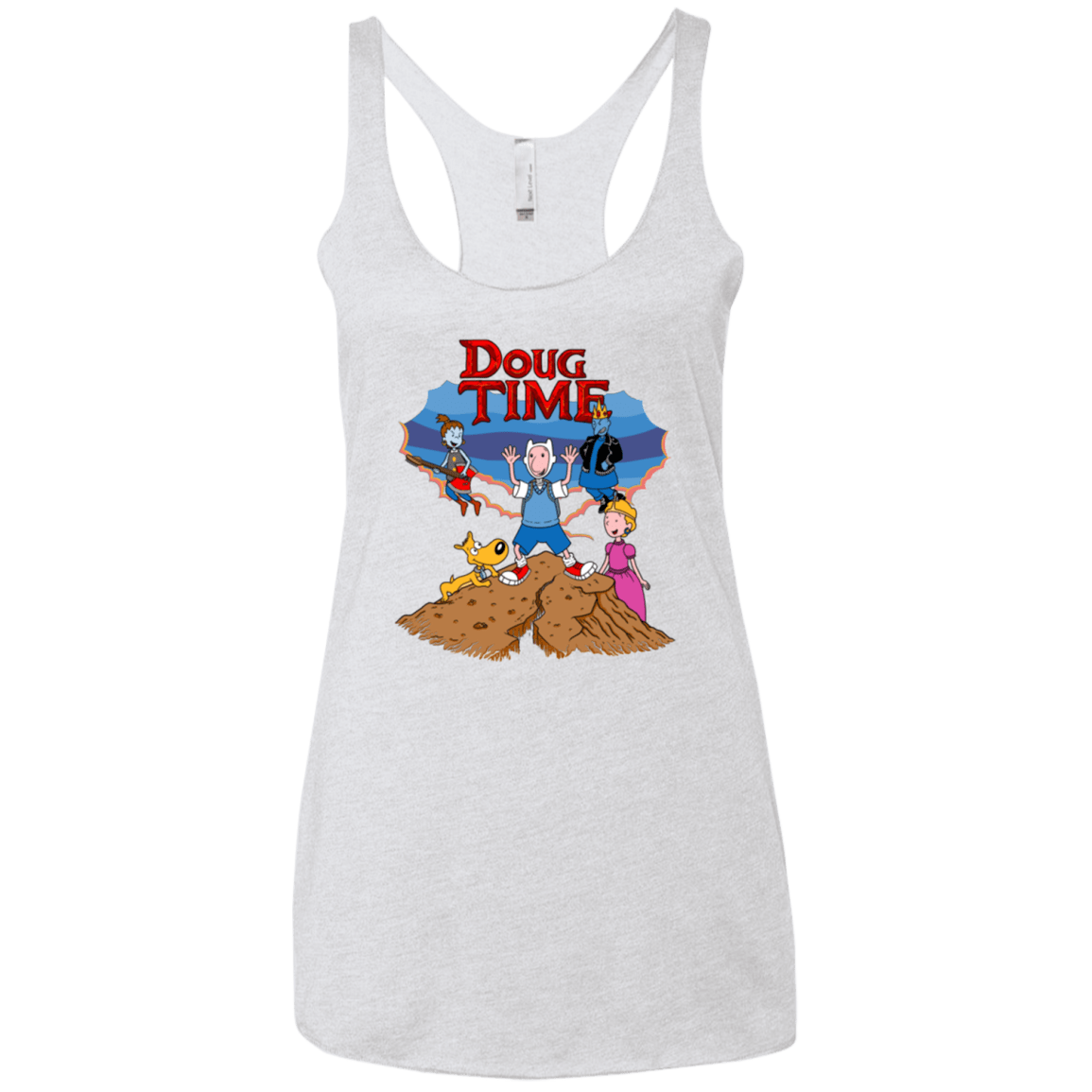 T-Shirts Heather White / X-Small Doug Time Women's Triblend Racerback Tank