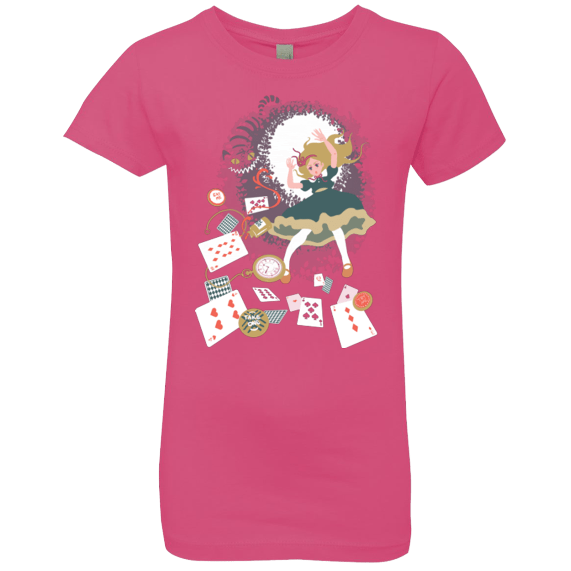 T-Shirts Hot Pink / YXS Down the rabbit hole Girls Premium T-Shirt