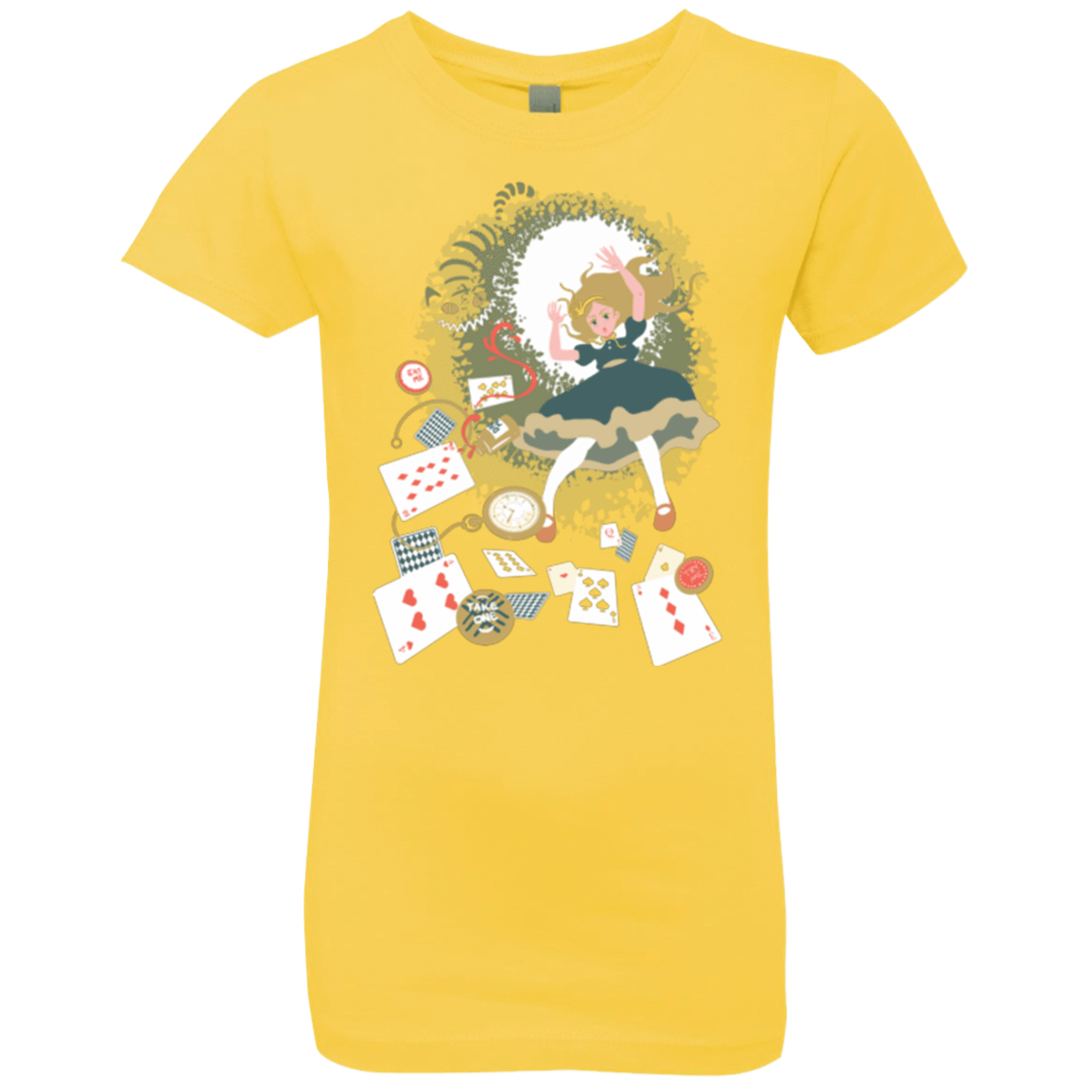 T-Shirts Vibrant Yellow / YXS Down the rabbit hole Girls Premium T-Shirt