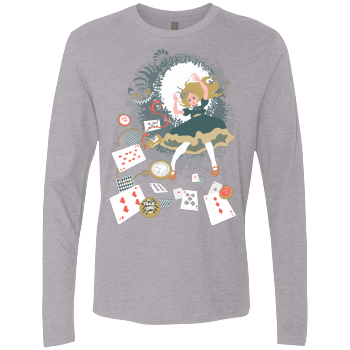 T-Shirts Heather Grey / Small Down the rabbit hole Men's Premium Long Sleeve