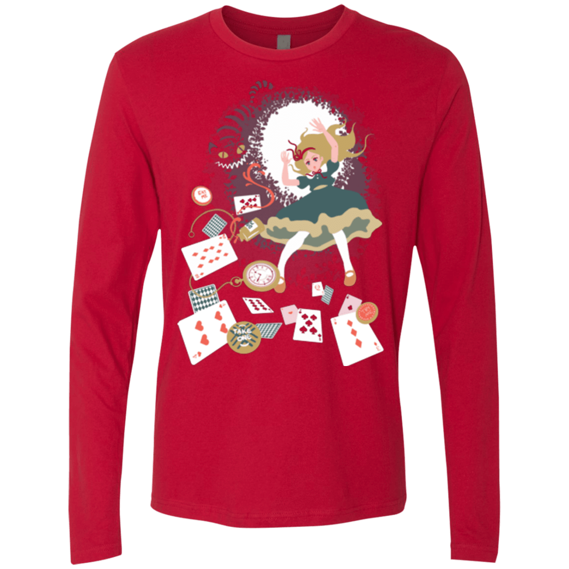 T-Shirts Red / Small Down the rabbit hole Men's Premium Long Sleeve