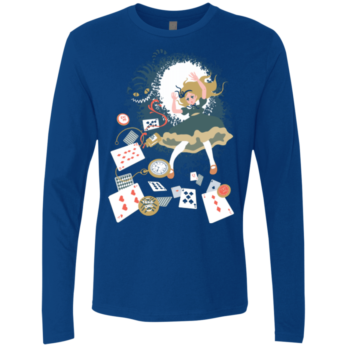 T-Shirts Royal / Small Down the rabbit hole Men's Premium Long Sleeve