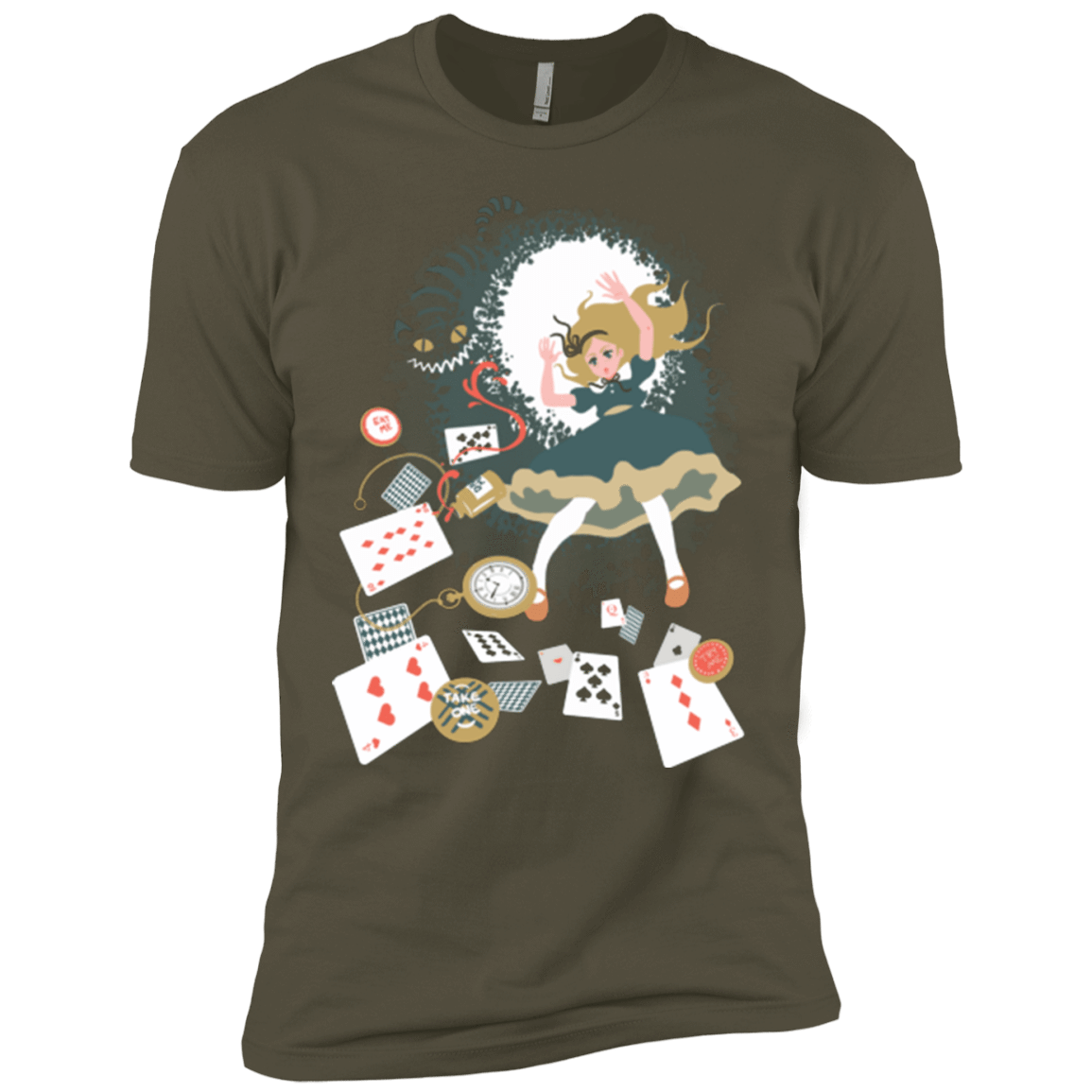 T-Shirts Military Green / X-Small Down the rabbit hole Men's Premium T-Shirt