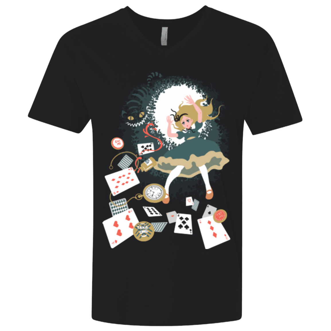 T-Shirts Black / X-Small Down the rabbit hole Men's Premium V-Neck