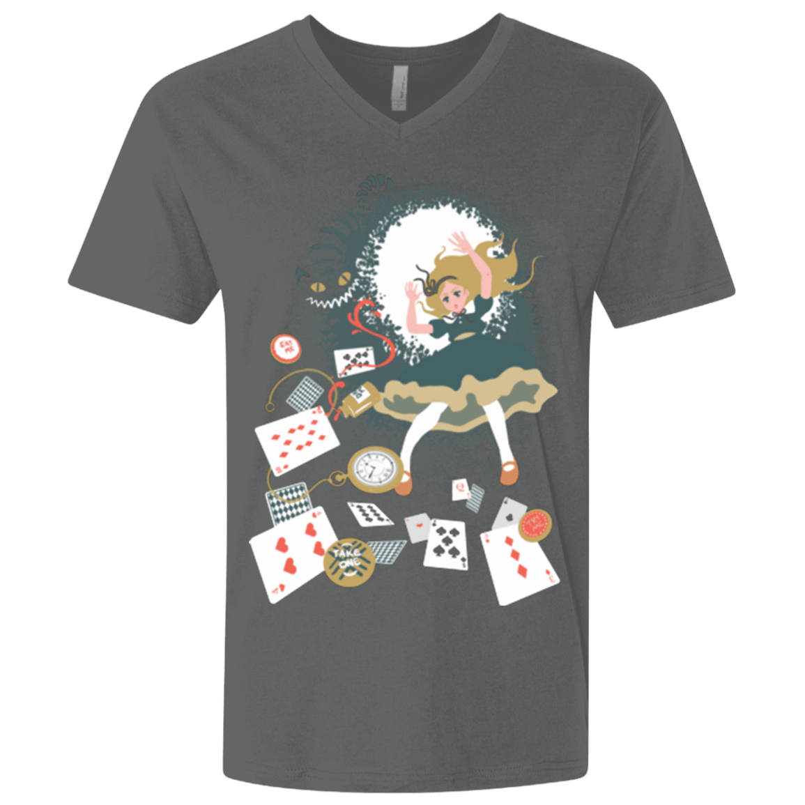 T-Shirts Heavy Metal / X-Small Down the rabbit hole Men's Premium V-Neck