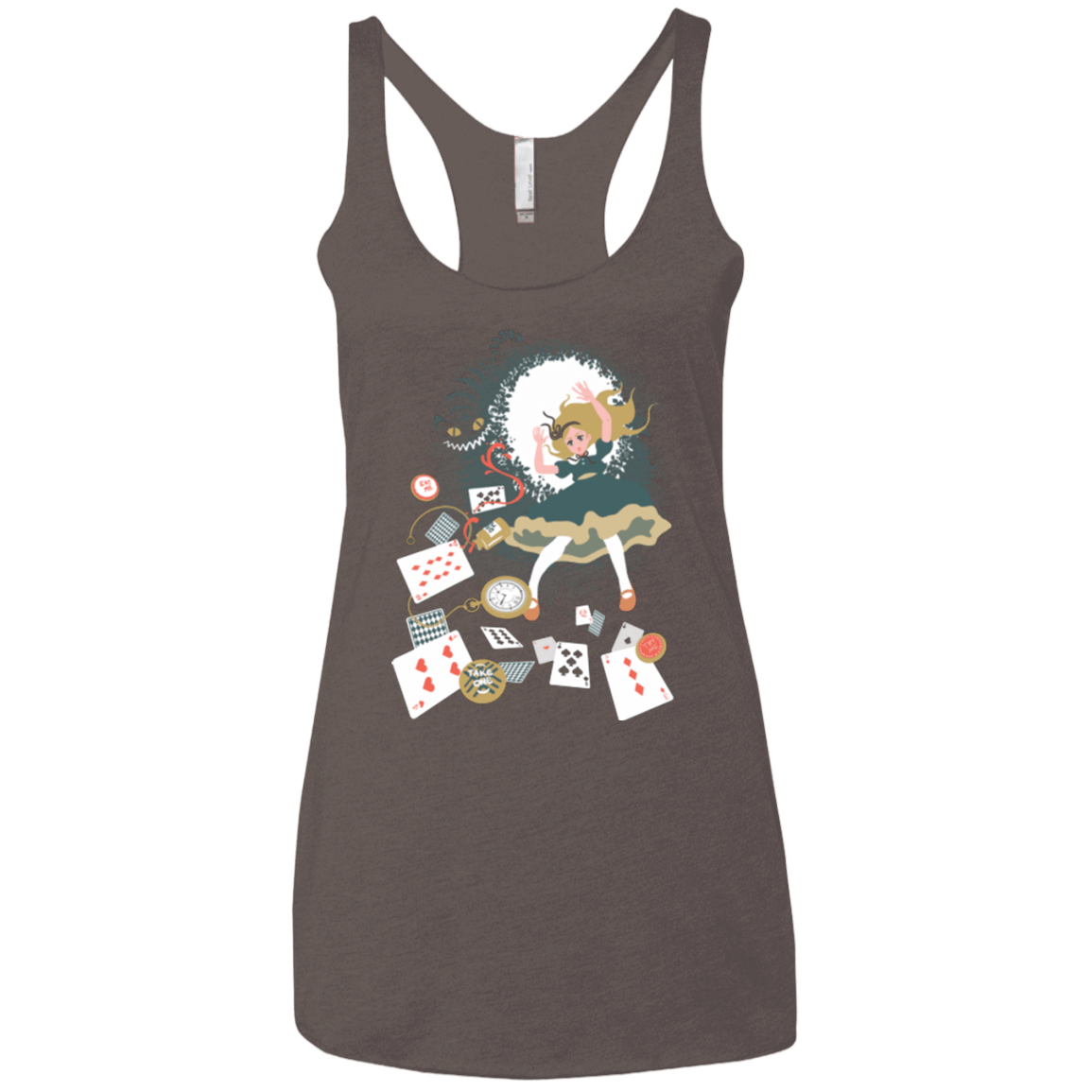 T-Shirts Macchiato / X-Small Down the rabbit hole Women's Triblend Racerback Tank