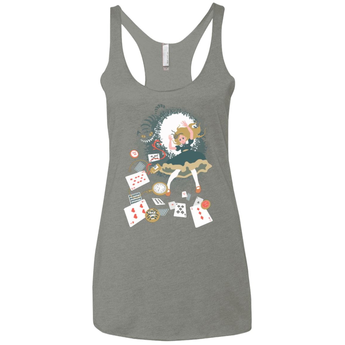 T-Shirts Venetian Grey / X-Small Down the rabbit hole Women's Triblend Racerback Tank