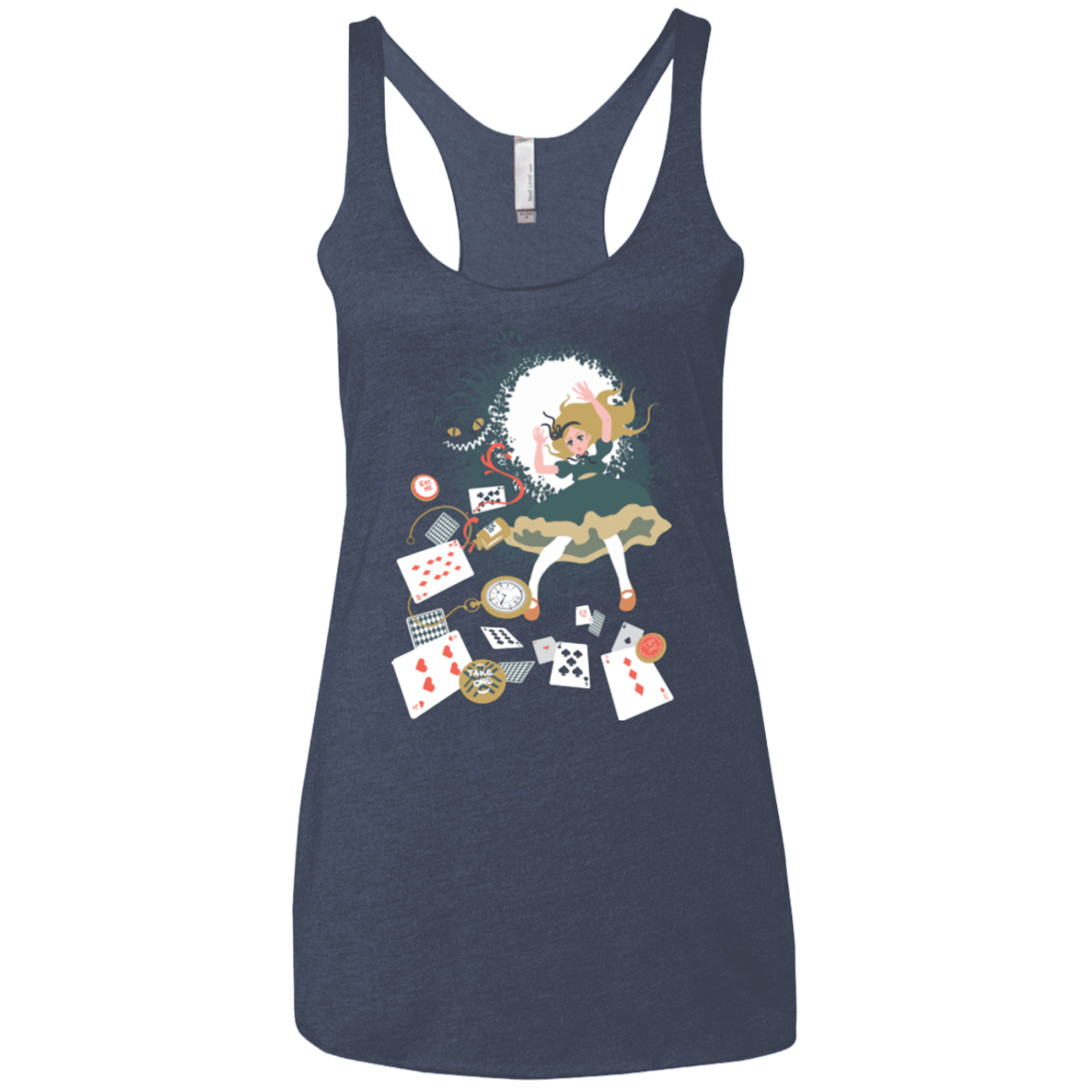 T-Shirts Vintage Navy / X-Small Down the rabbit hole Women's Triblend Racerback Tank
