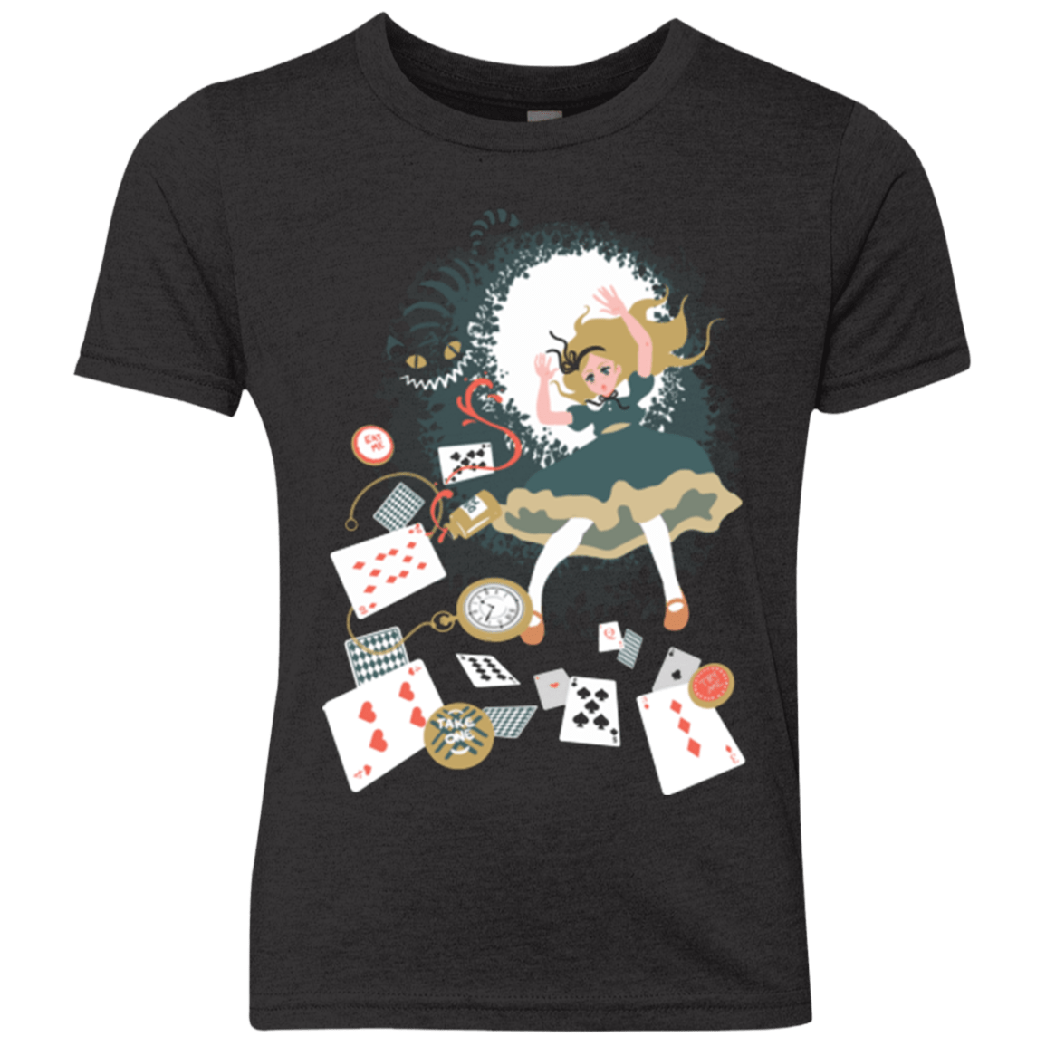 T-Shirts Vintage Black / YXS Down the rabbit hole Youth Triblend T-Shirt