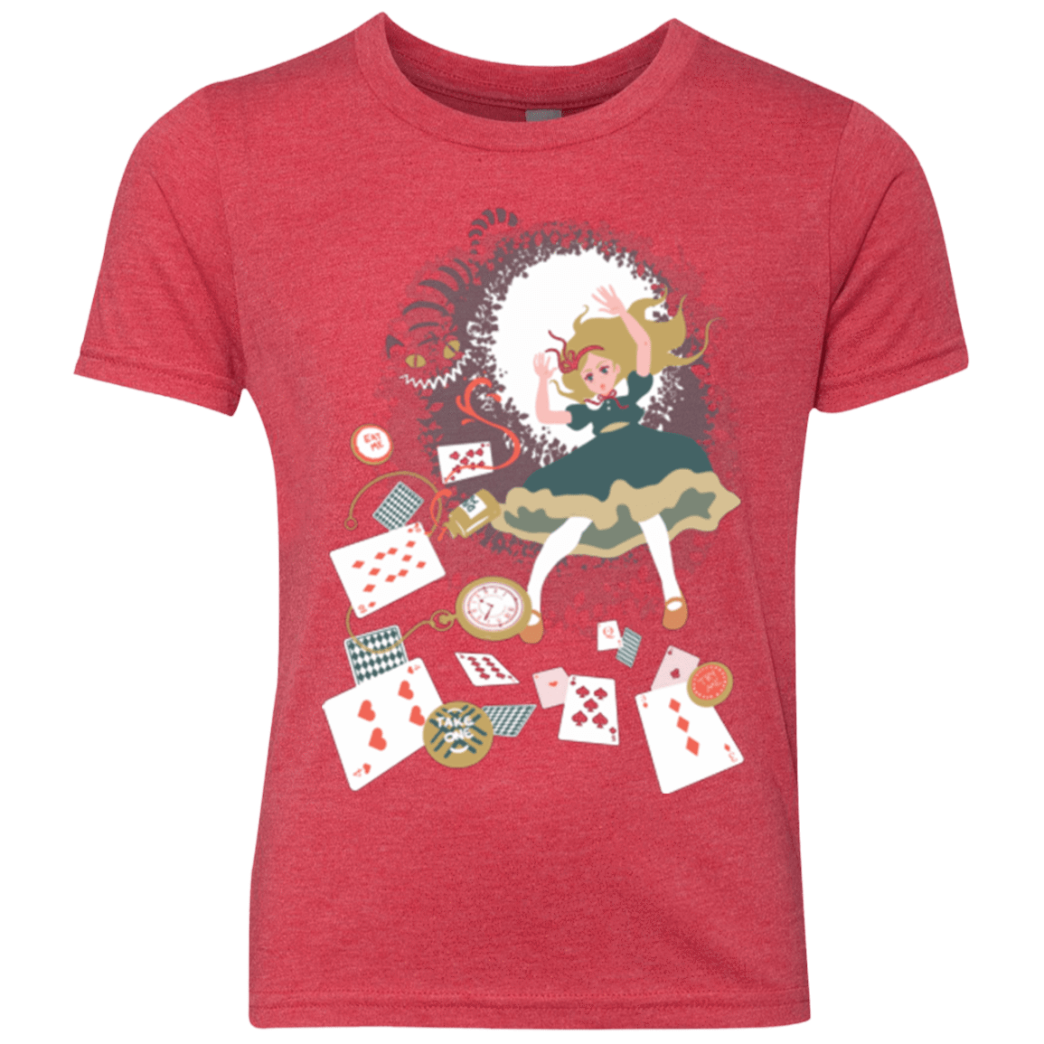 T-Shirts Vintage Red / YXS Down the rabbit hole Youth Triblend T-Shirt