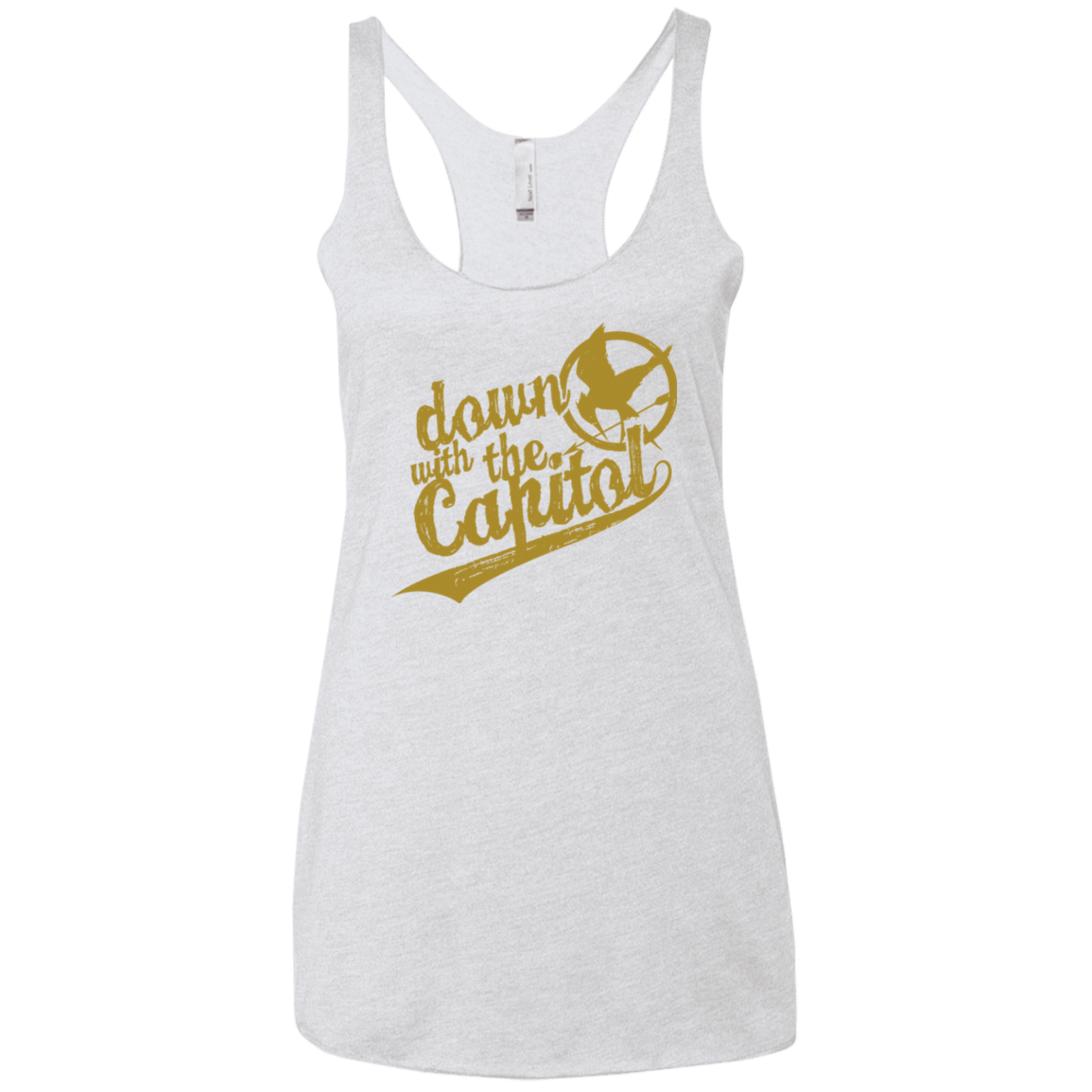 T-Shirts Heather White / X-Small Down with the Capitol Women's Triblend Racerback Tank