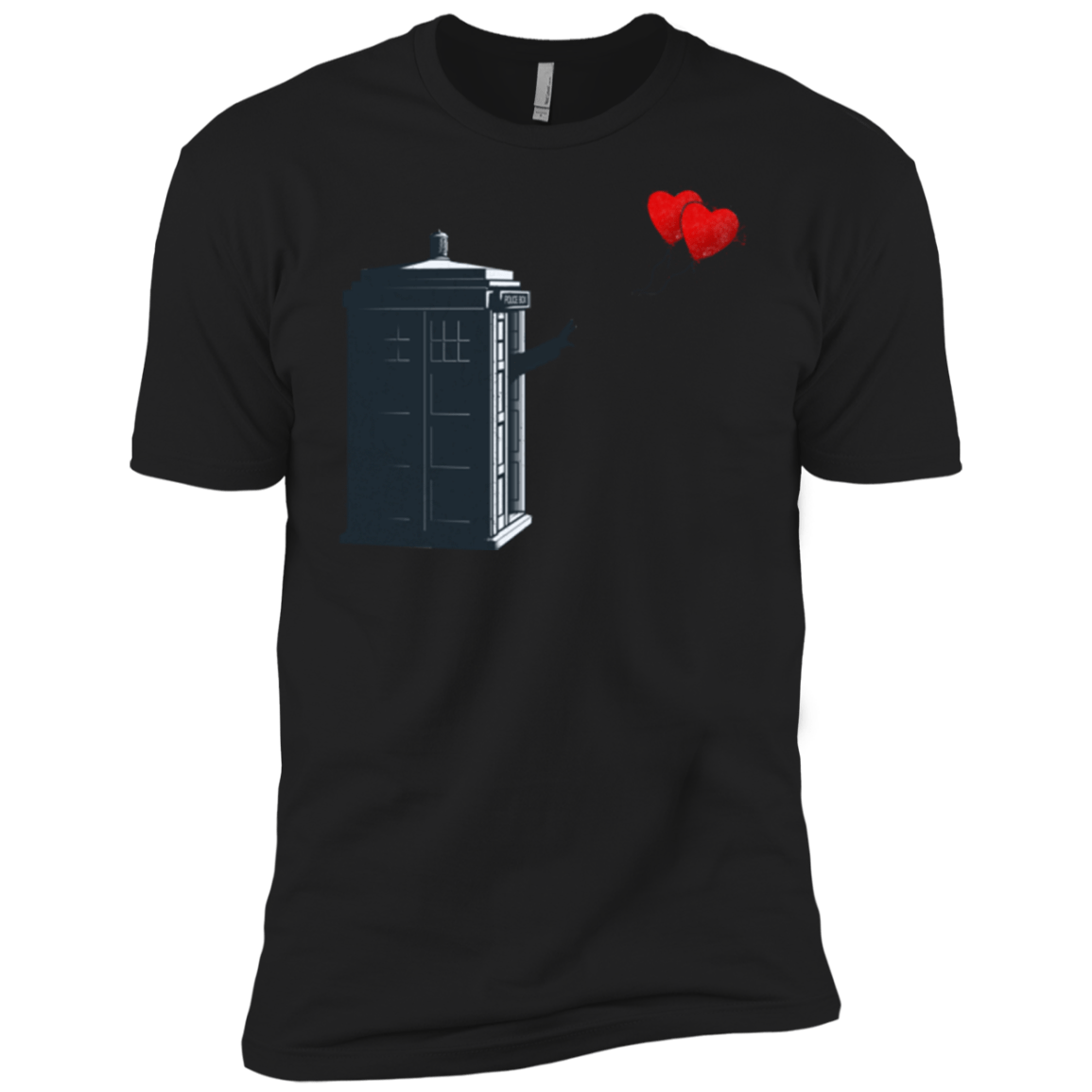 T-Shirts Black / X-Small Dr Banksy Heart Balloon Men's Premium T-Shirt