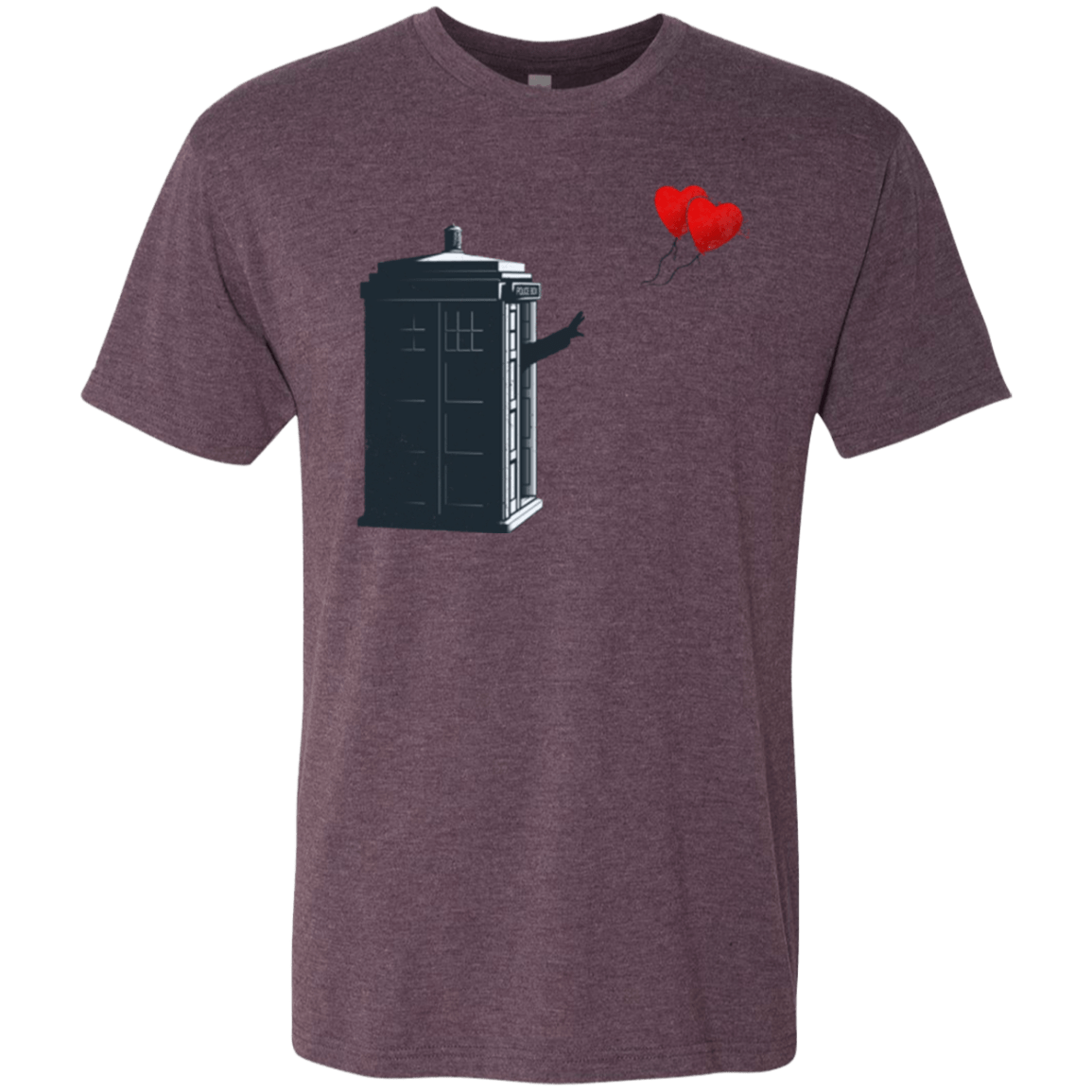 T-Shirts Vintage Purple / Small Dr Banksy Heart Balloon Men's Triblend T-Shirt