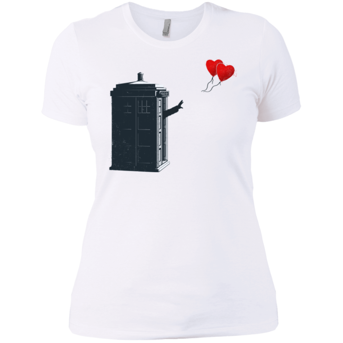 T-Shirts White / X-Small Dr Banksy Heart Balloon Women's Premium T-Shirt
