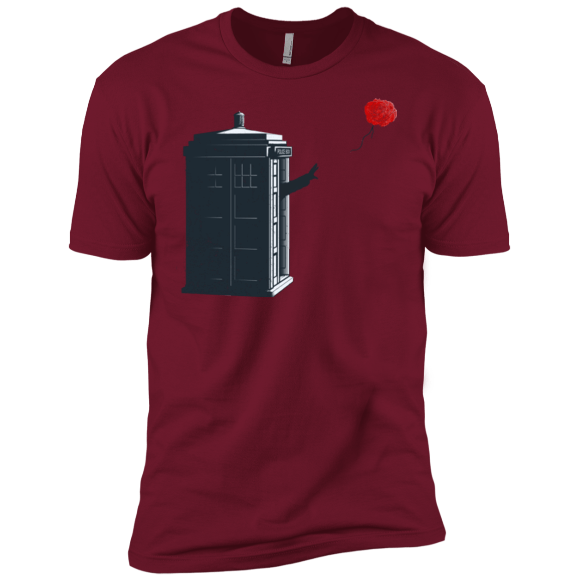 T-Shirts Cardinal / X-Small Dr Banksy Rose Balloon Men's Premium T-Shirt