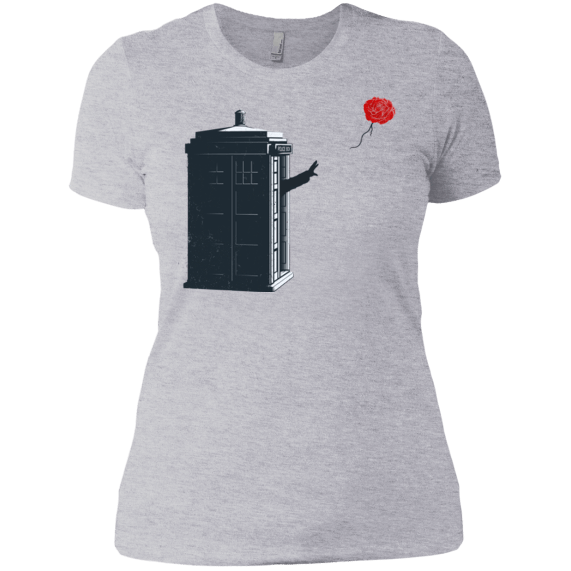 T-Shirts Heather Grey / X-Small Dr Banksy Rose Balloon Women's Premium T-Shirt