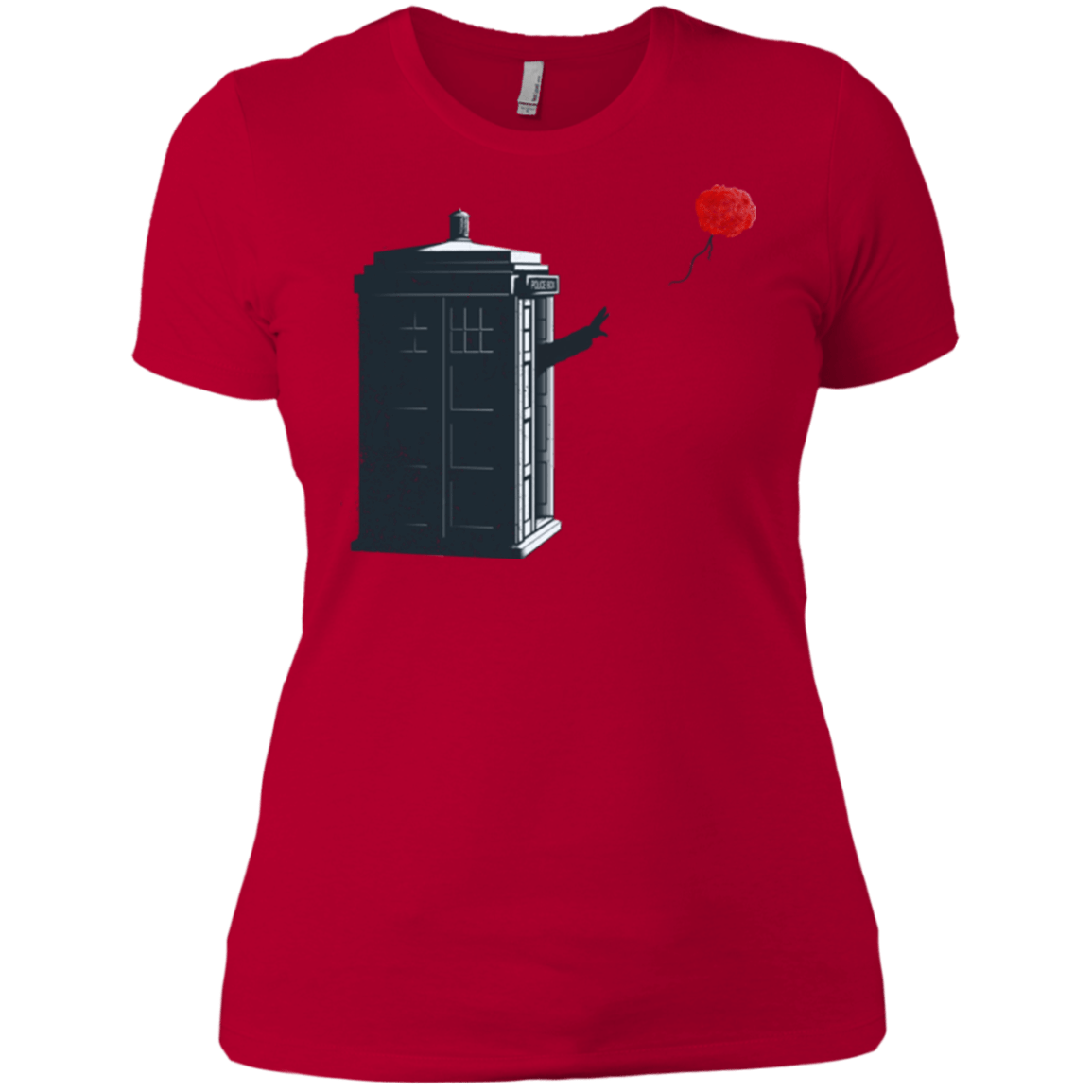 T-Shirts Red / X-Small Dr Banksy Rose Balloon Women's Premium T-Shirt