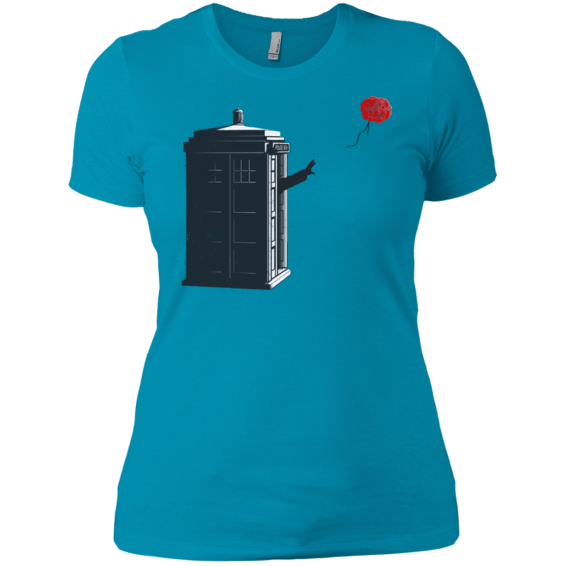 T-Shirts Turquoise / X-Small Dr Banksy Rose Balloon Women's Premium T-Shirt