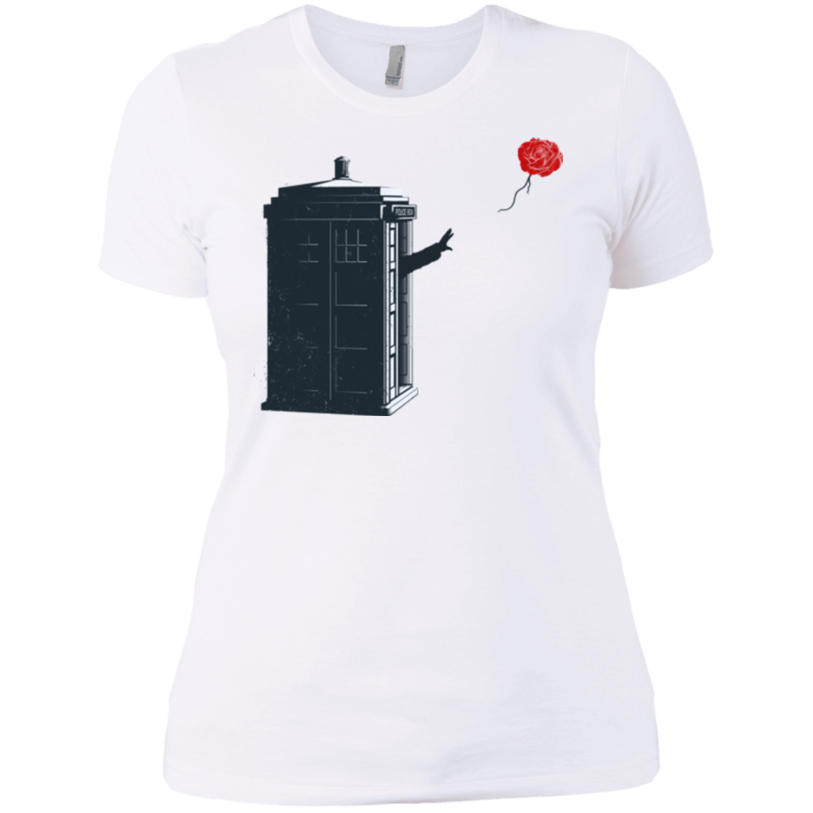 T-Shirts White / X-Small Dr Banksy Rose Balloon Women's Premium T-Shirt