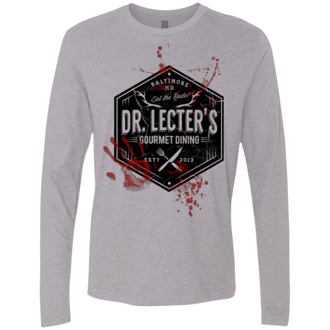 T-Shirts Heather Grey / Small Dr. Lecter's Gourmet Dining Men's Premium Long Sleeve
