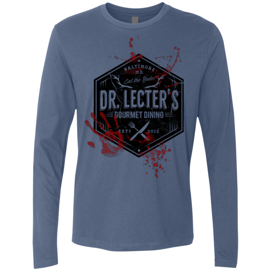 T-Shirts Indigo / Small Dr. Lecter's Gourmet Dining Men's Premium Long Sleeve