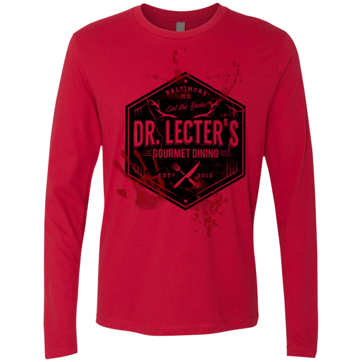T-Shirts Red / Small Dr. Lecter's Gourmet Dining Men's Premium Long Sleeve