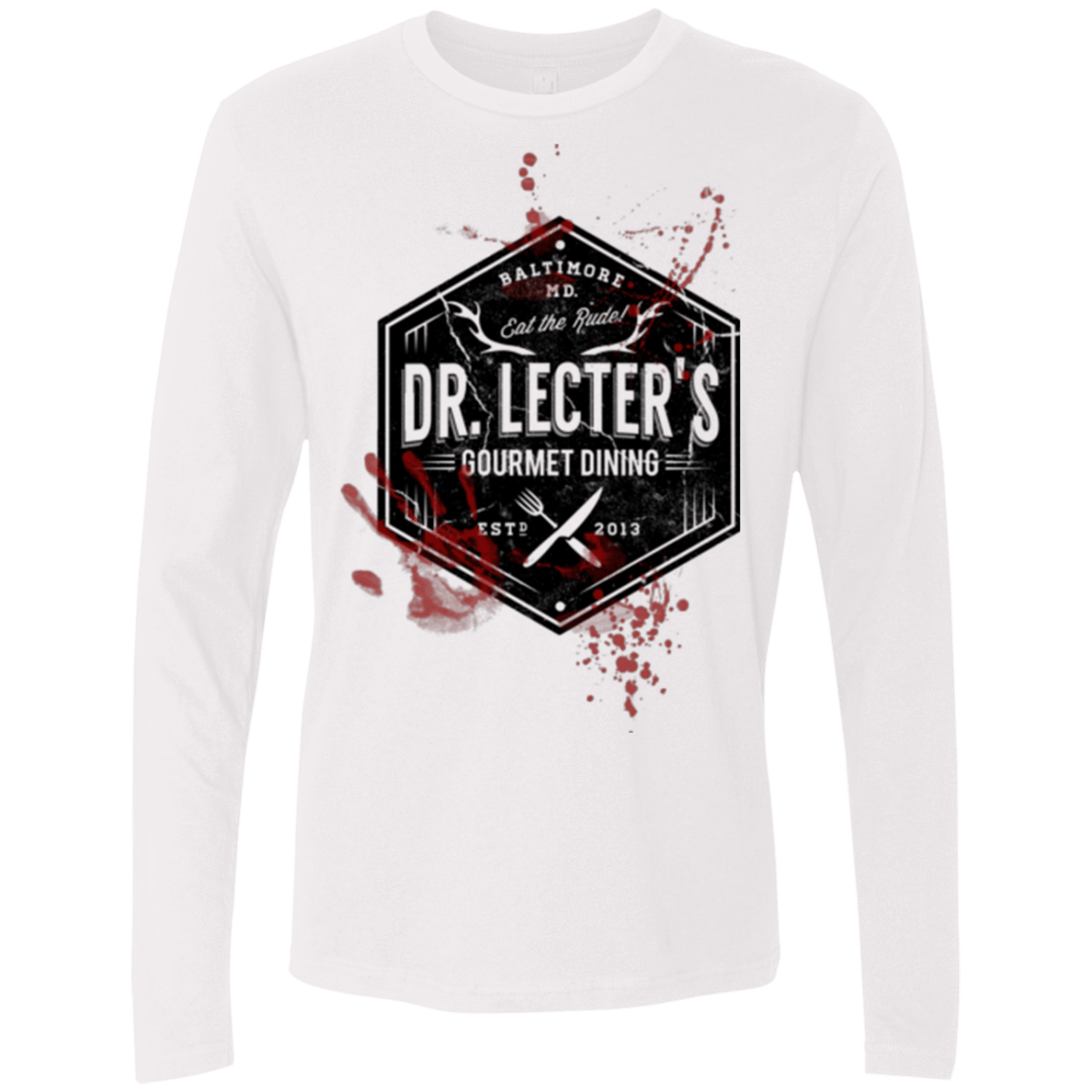 T-Shirts White / Small Dr. Lecter's Gourmet Dining Men's Premium Long Sleeve
