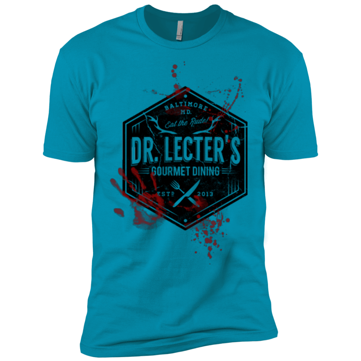 T-Shirts Turquoise / X-Small Dr. Lecter's Gourmet Dining Men's Premium T-Shirt
