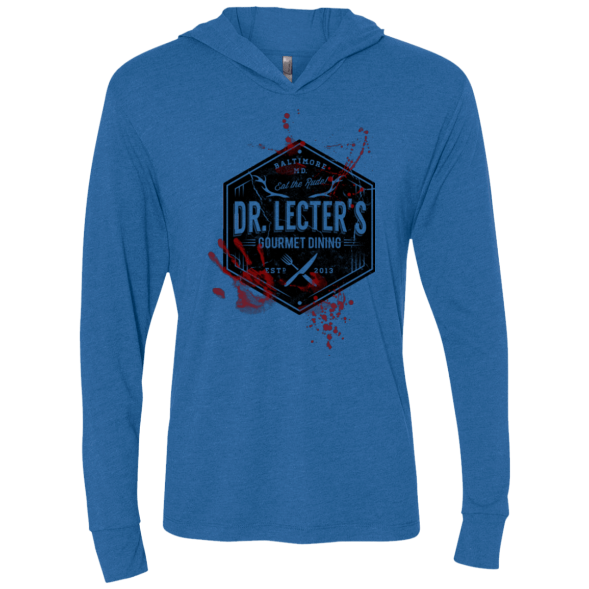 T-Shirts Vintage Royal / X-Small Dr. Lecter's Gourmet Dining Triblend Long Sleeve Hoodie Tee