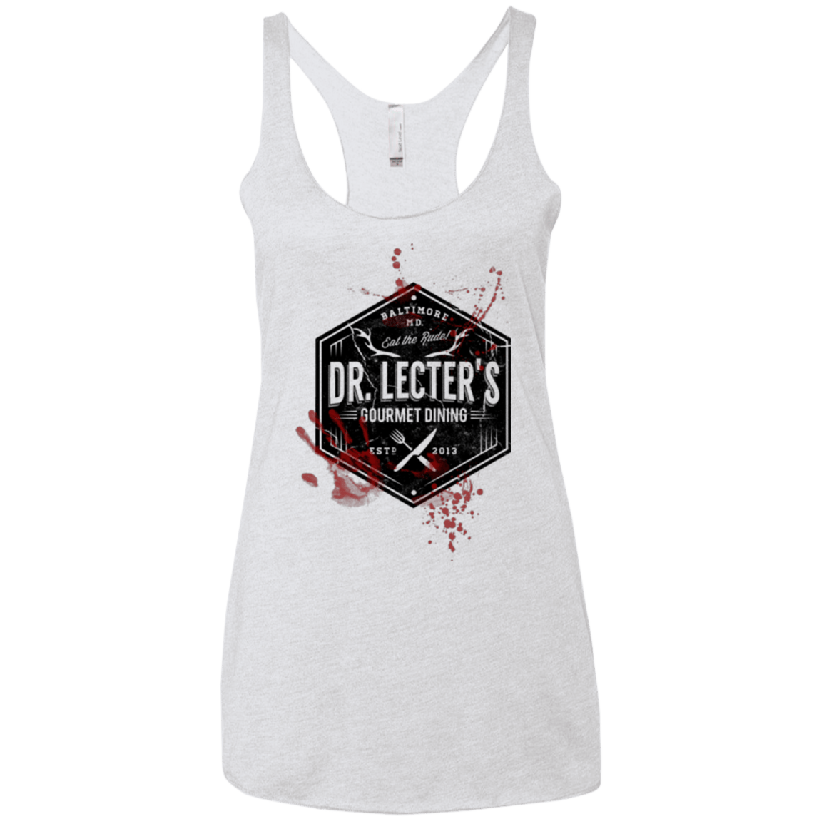 T-Shirts Heather White / X-Small Dr. Lecter's Gourmet Dining Women's Triblend Racerback Tank